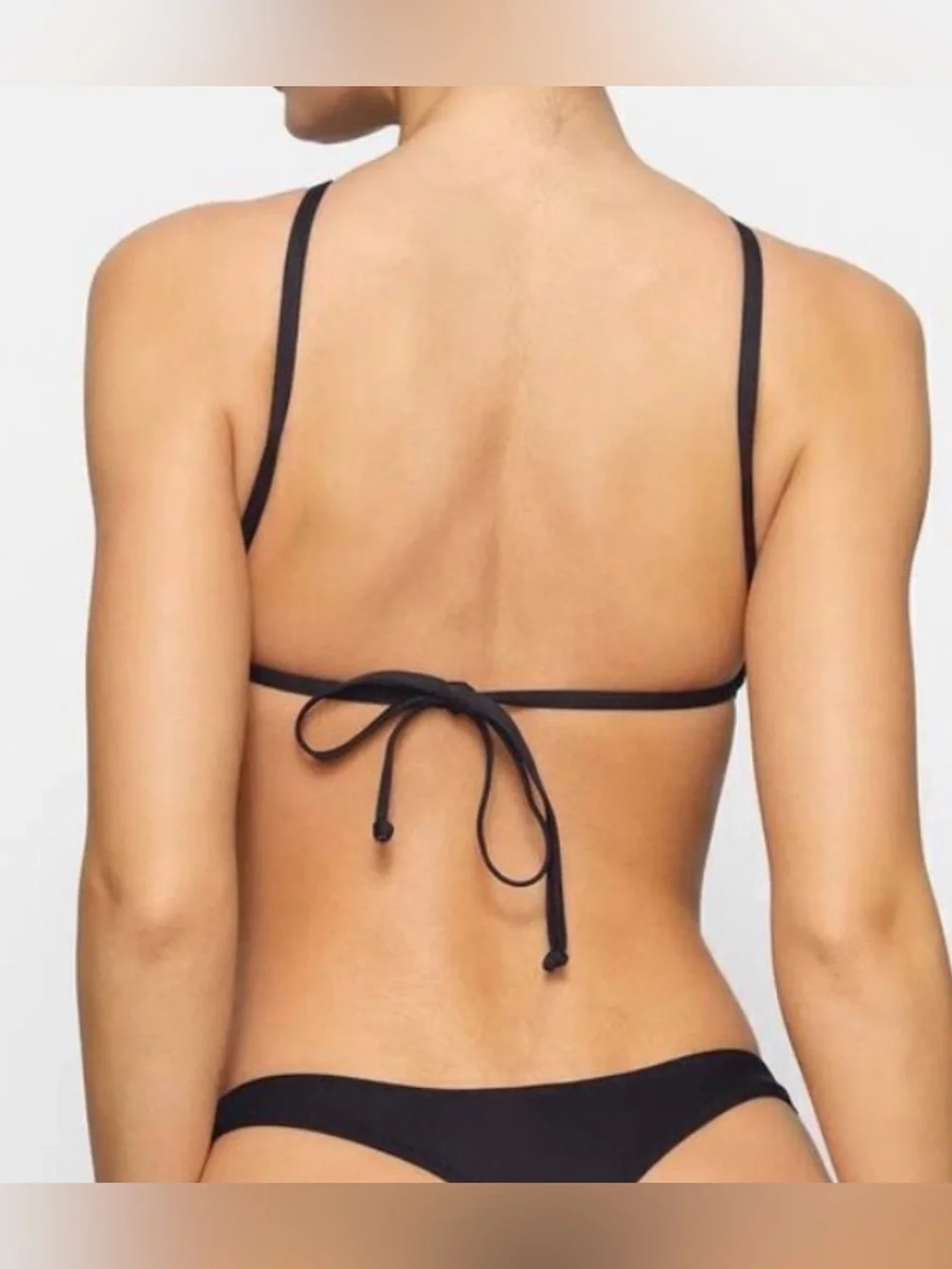 Skims 2pc Bikini Swimsuit NWT Gunmetal Grey High Neck Top & Mid Waist Btm XXS